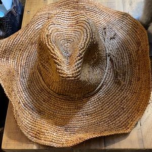 FREEPEOPLE straw hat Cognac Brown